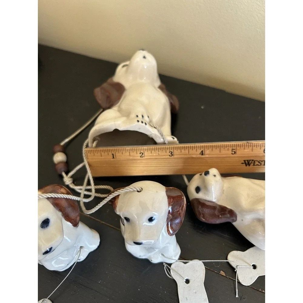 Wind chime ‎ Ceramic Dog / PUPPY  & bones